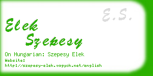 elek szepesy business card